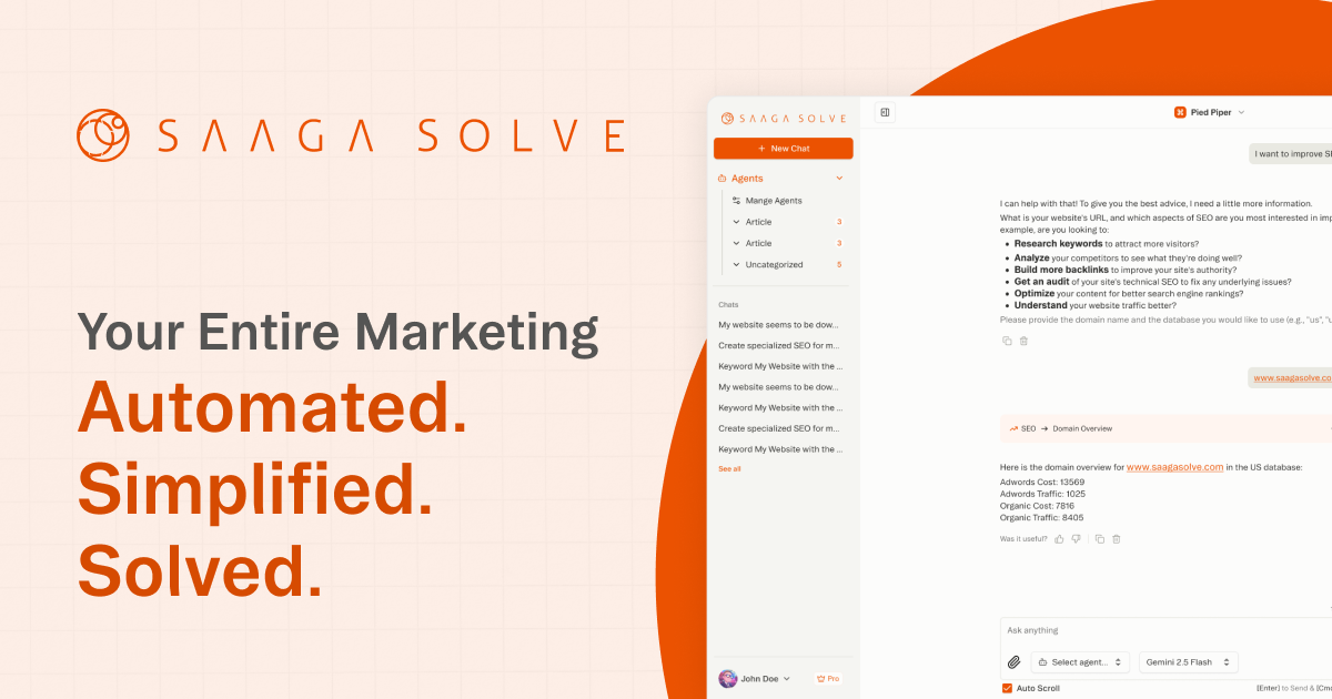 Saaga Solve - AI Marketing Automation Platform logo